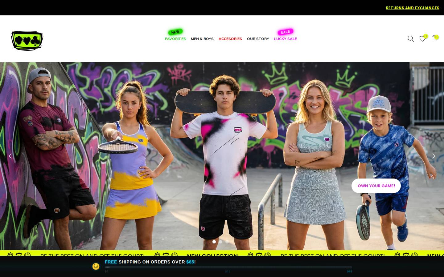 3luckyaces.com homepage screenshot