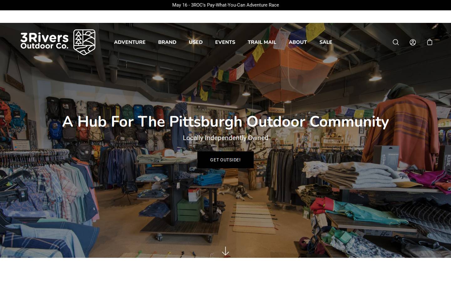 3riversoutdoor.com homepage screenshot