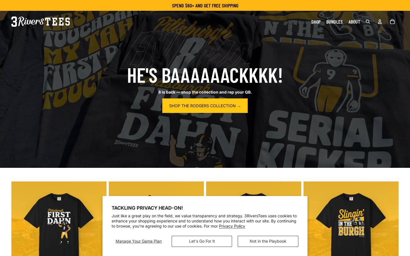 3riverstees.com homepage screenshot