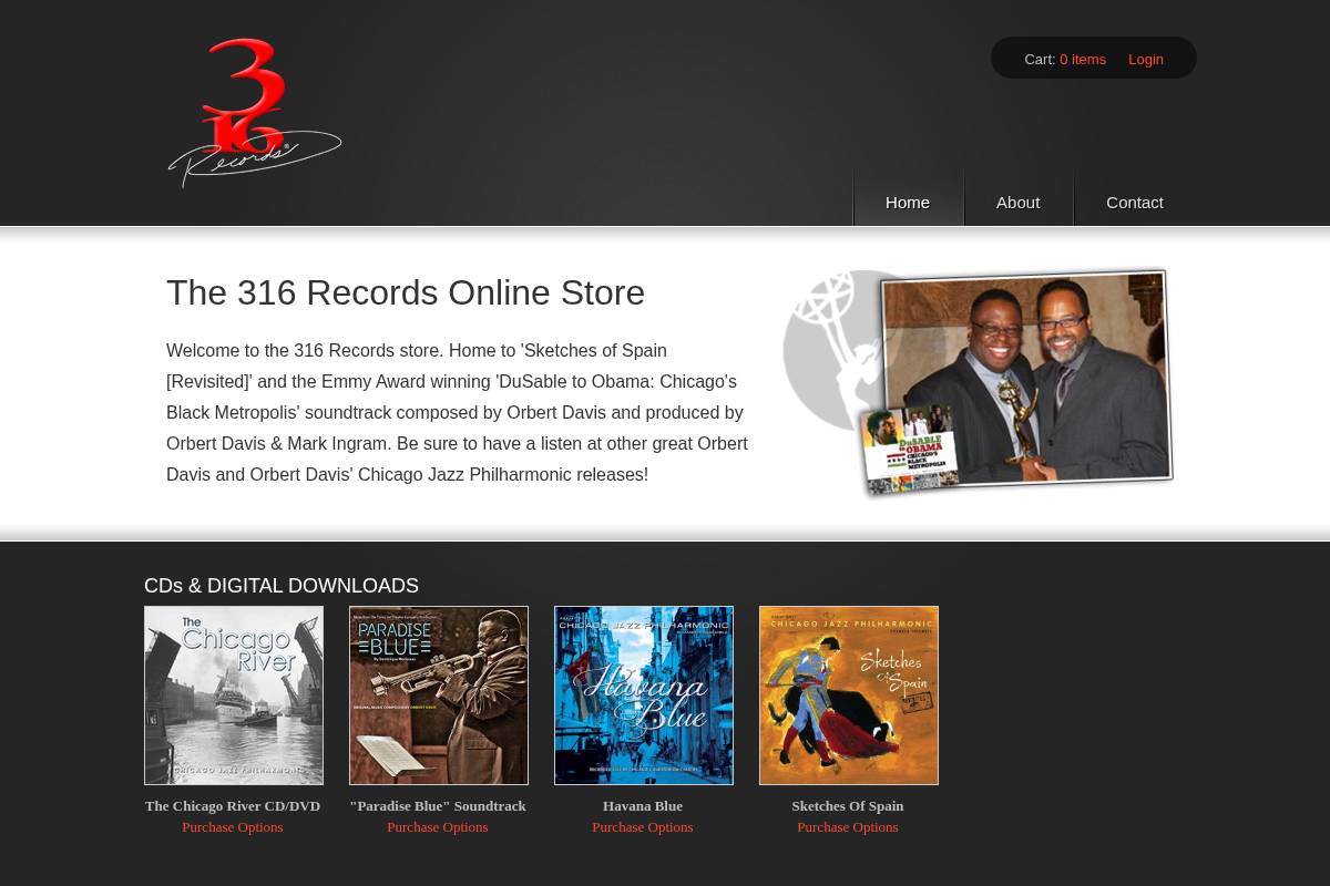 3sixteenstore.com homepage screenshot