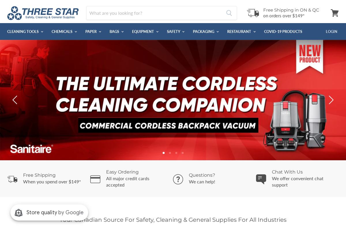 Three Star homepage screenshot