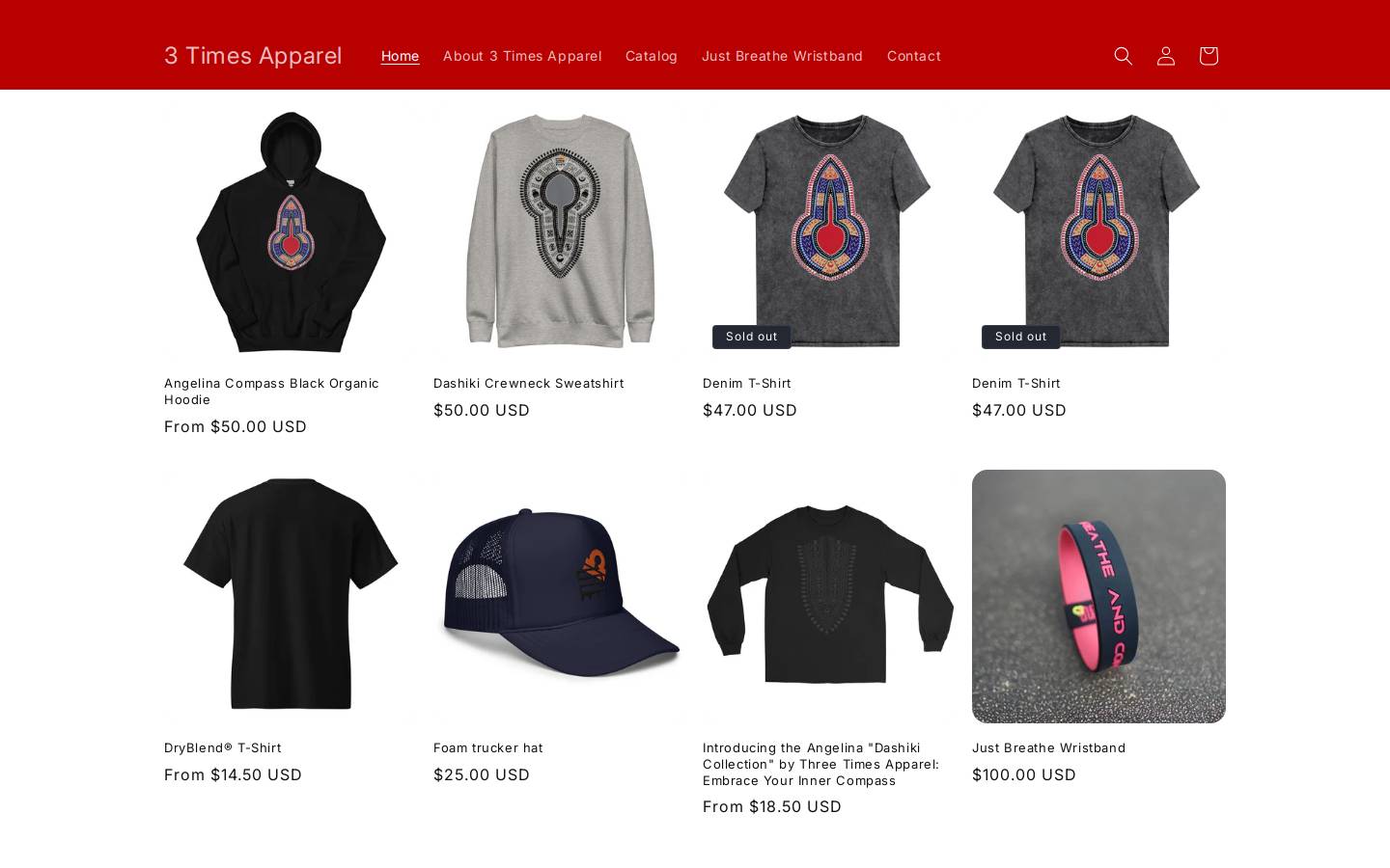 3timesapparel.com homepage screenshot