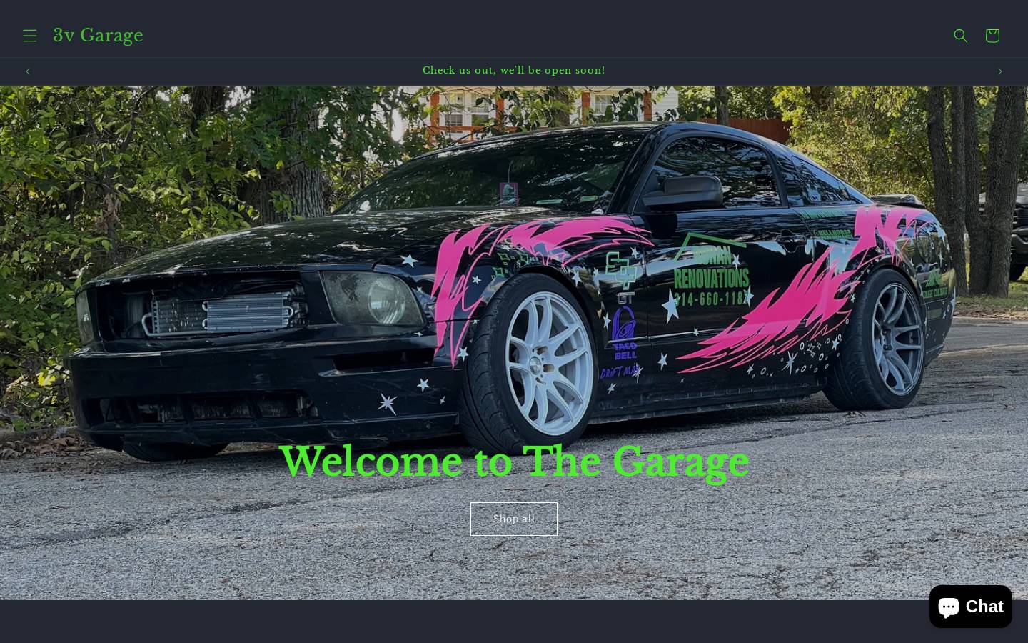 3vgarage.com homepage screenshot