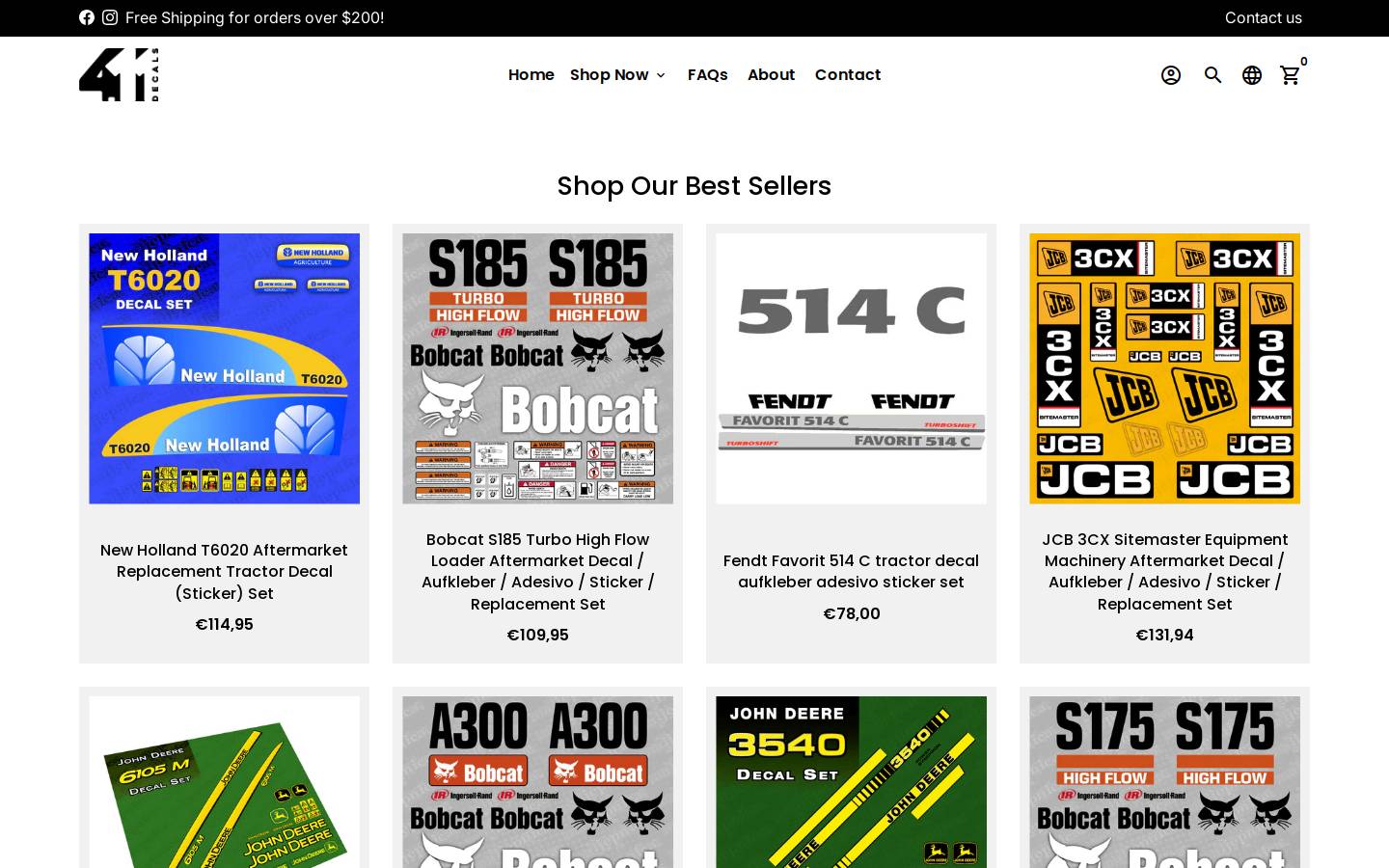4-11-decals.com homepage screenshot