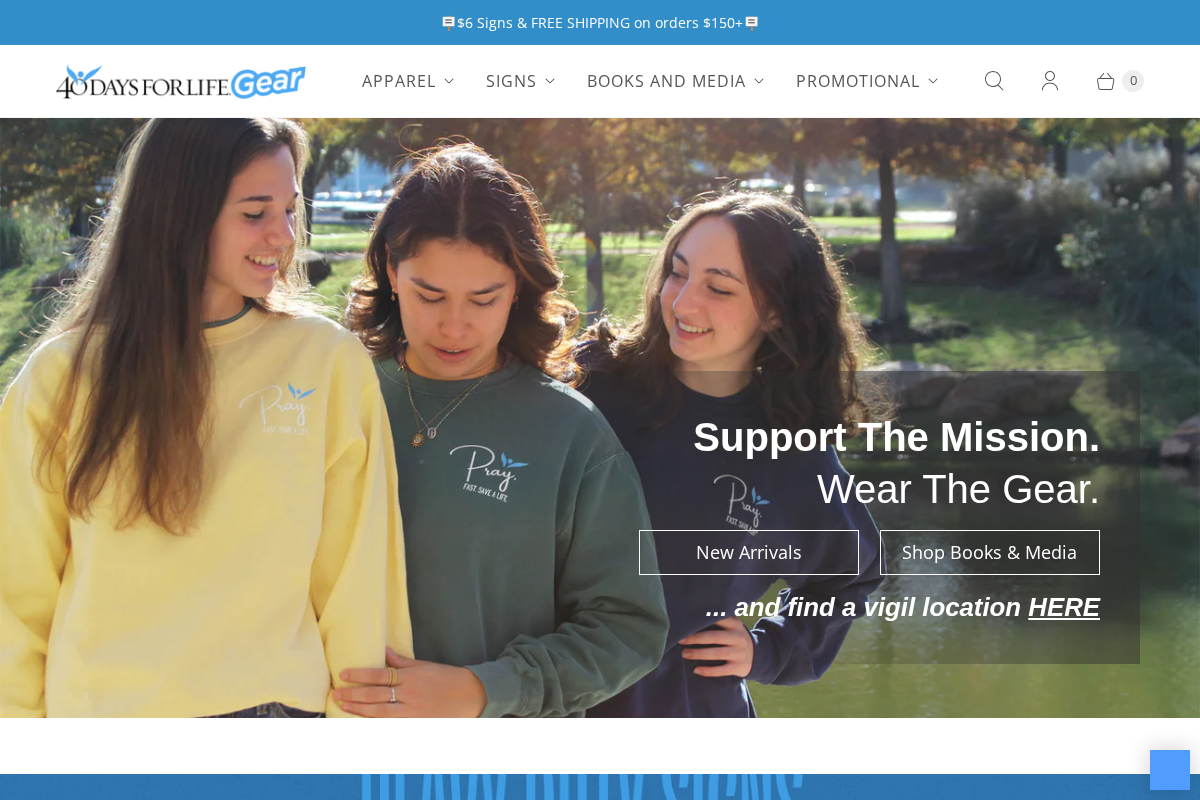 40daysforlifegear.com homepage screenshot