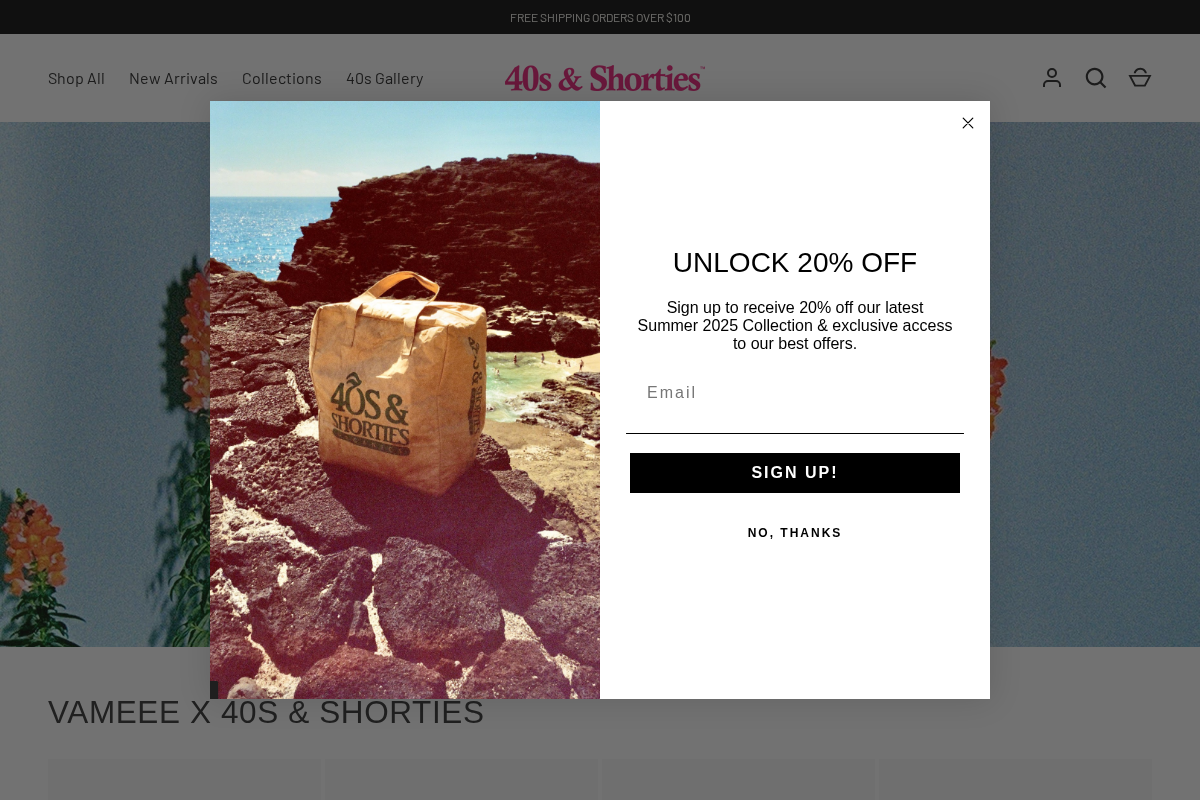 40s & Shorties homepage screenshot