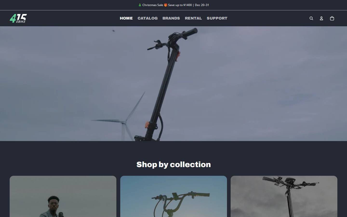 415ebike.com homepage screenshot