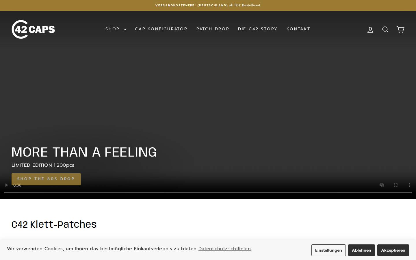 42caps.com homepage screenshot