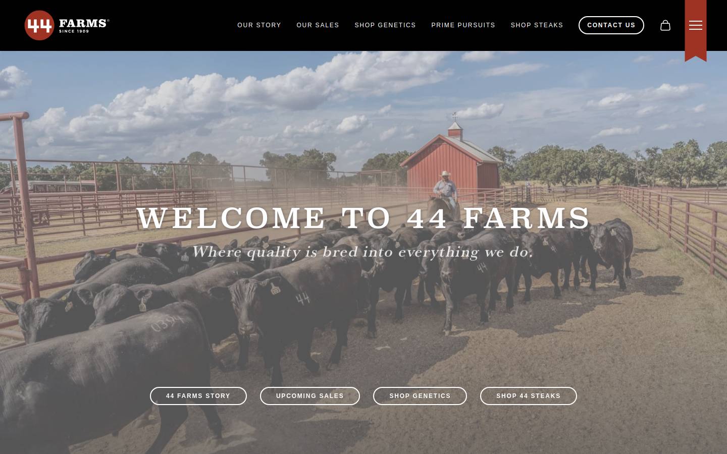 44 Farms homepage screenshot