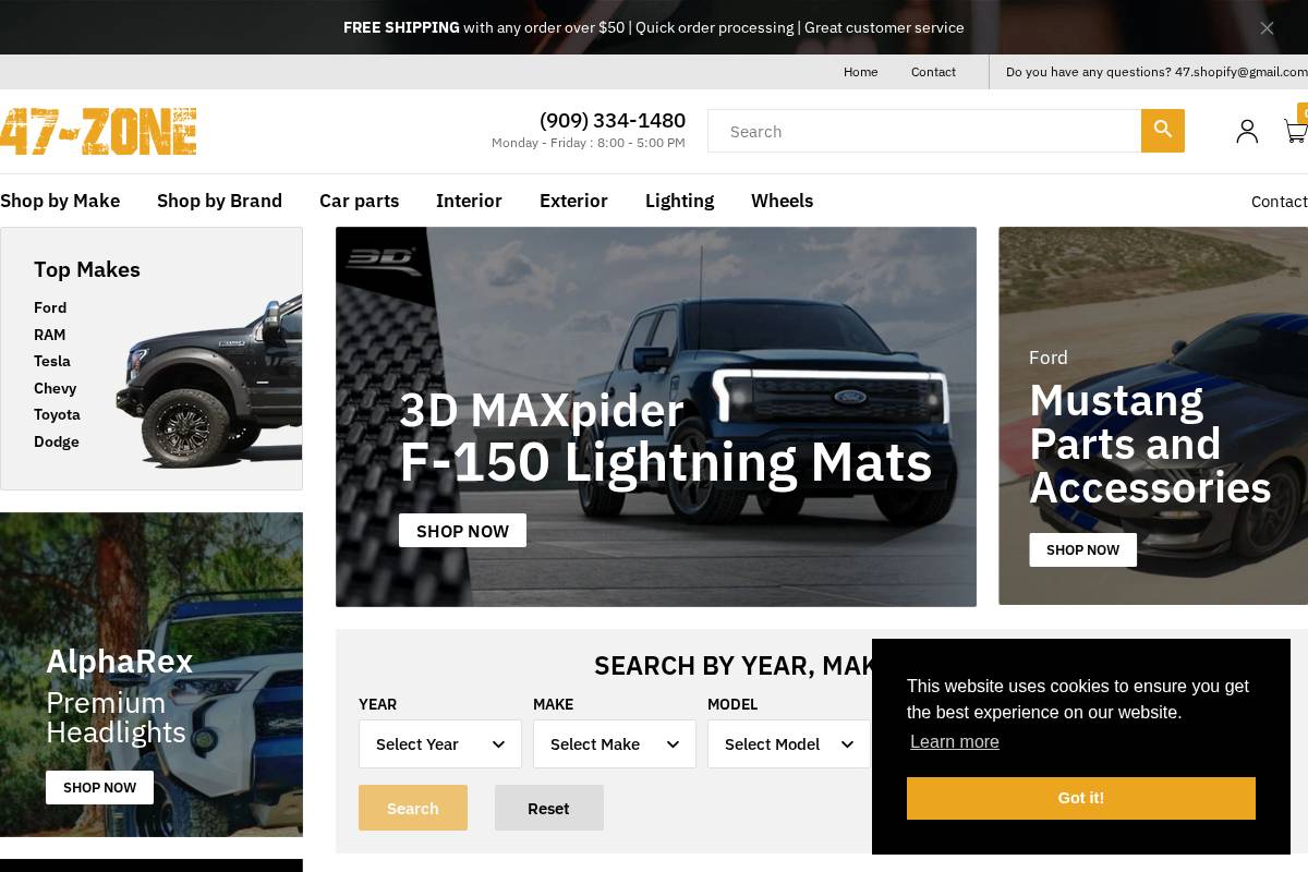 47-zone.com homepage screenshot