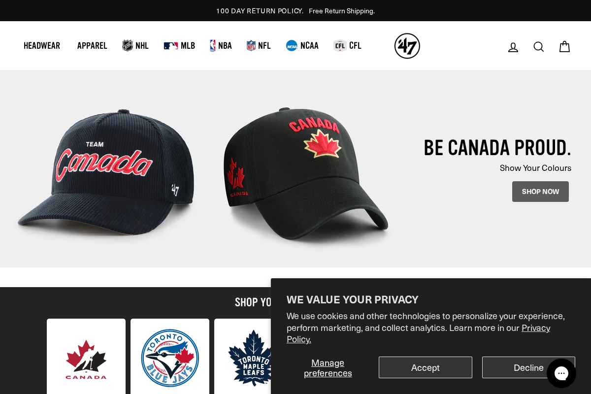47brand.ca homepage screenshot