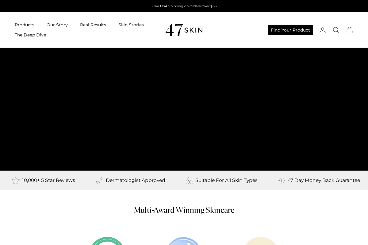 47 Skin homepage screenshot
