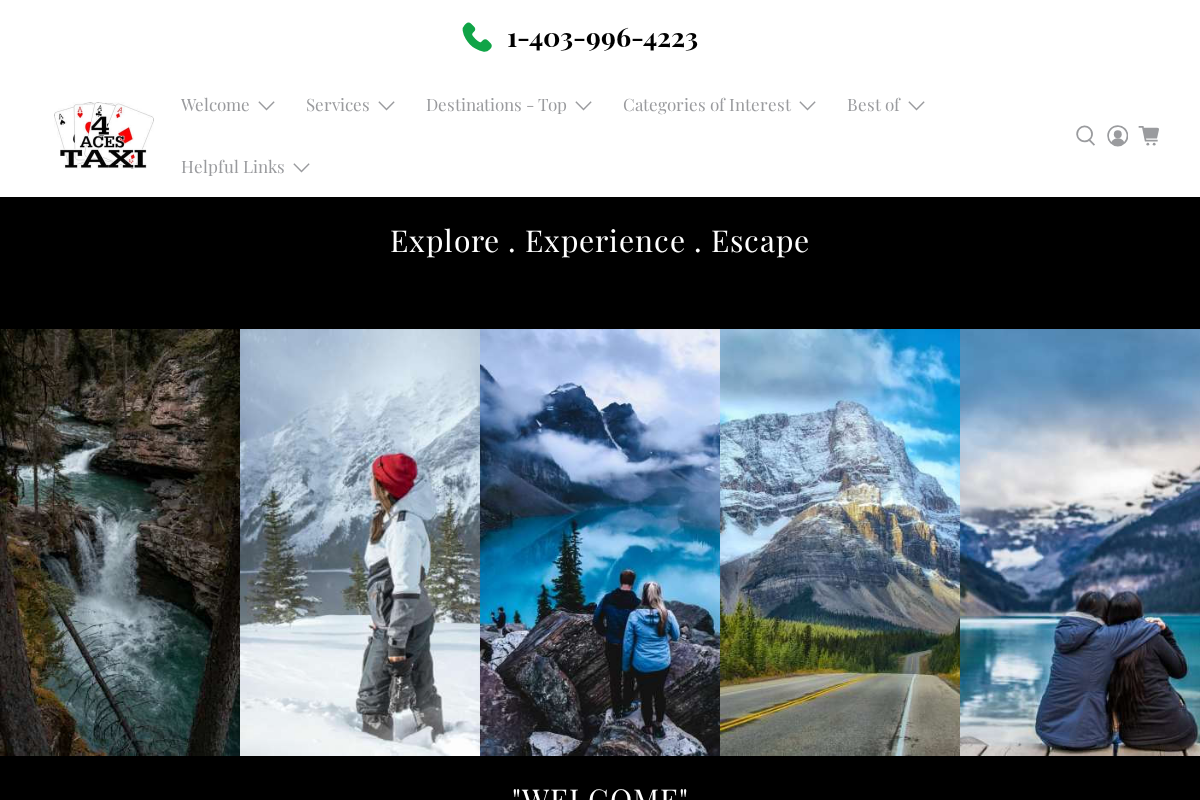 4 Aces Taxi homepage screenshot