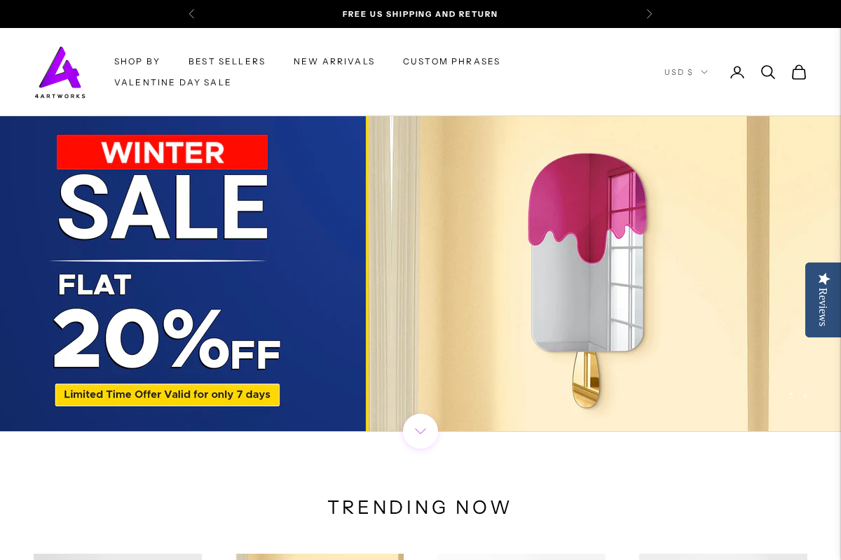 4artworks.com homepage screenshot