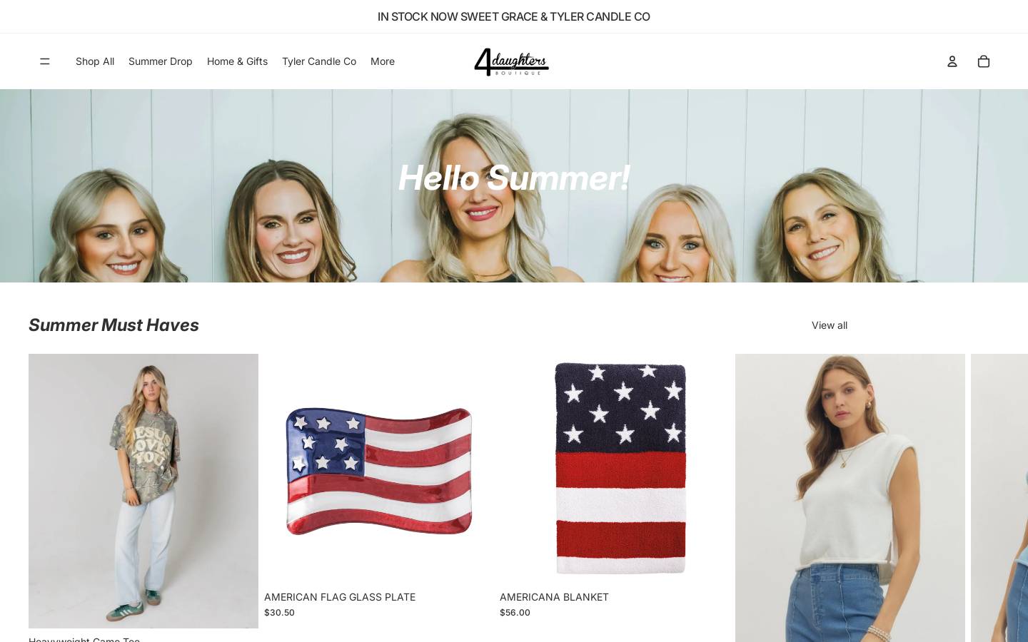 4daughtersboutique.com homepage screenshot