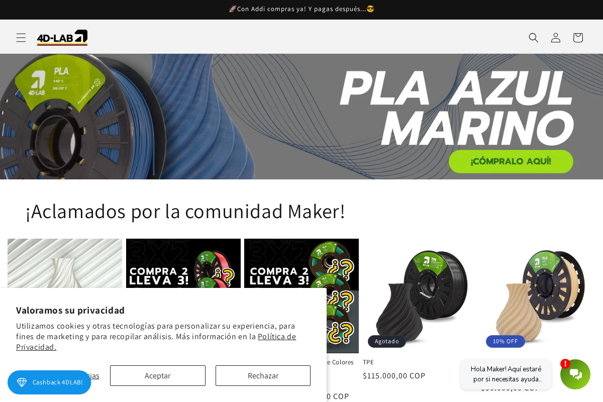 4D-Lab Colombia | Impresión 3D homepage screenshot