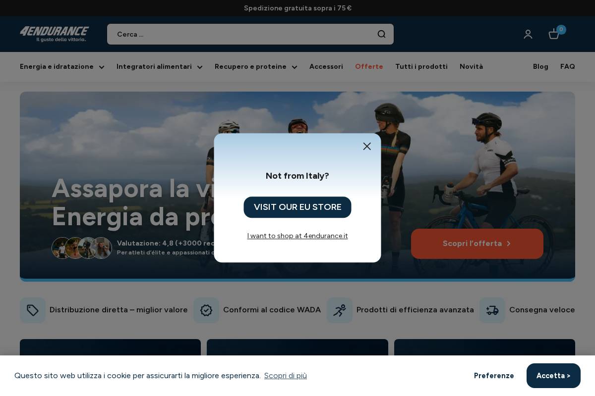4Endurance - Sports Nutrition For Athletes homepage screenshot