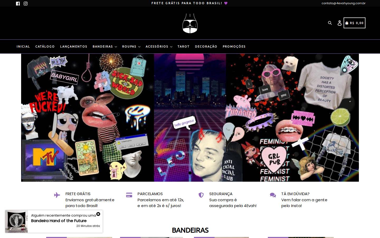 4evahyoung.com homepage screenshot