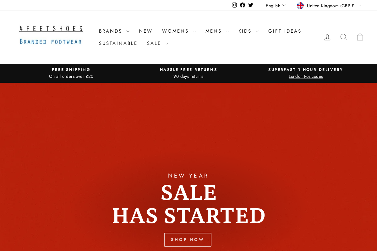 4feetshoes homepage screenshot