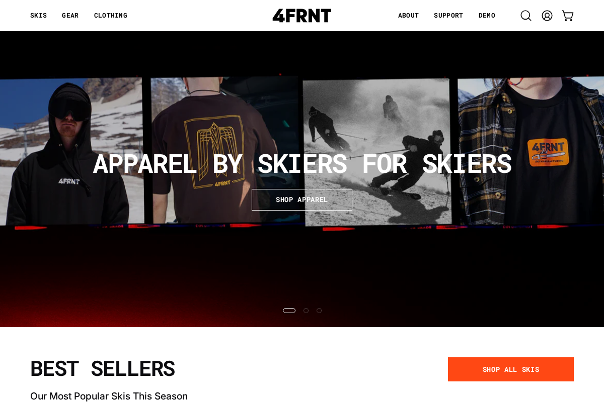 4FRNT Skis homepage screenshot