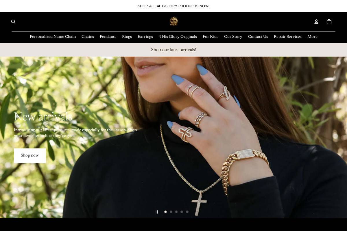 4hisglory.shop homepage screenshot