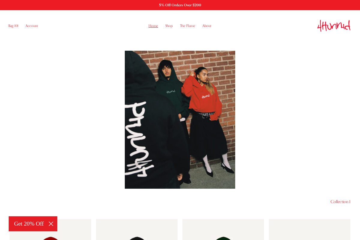 4hunnid homepage screenshot