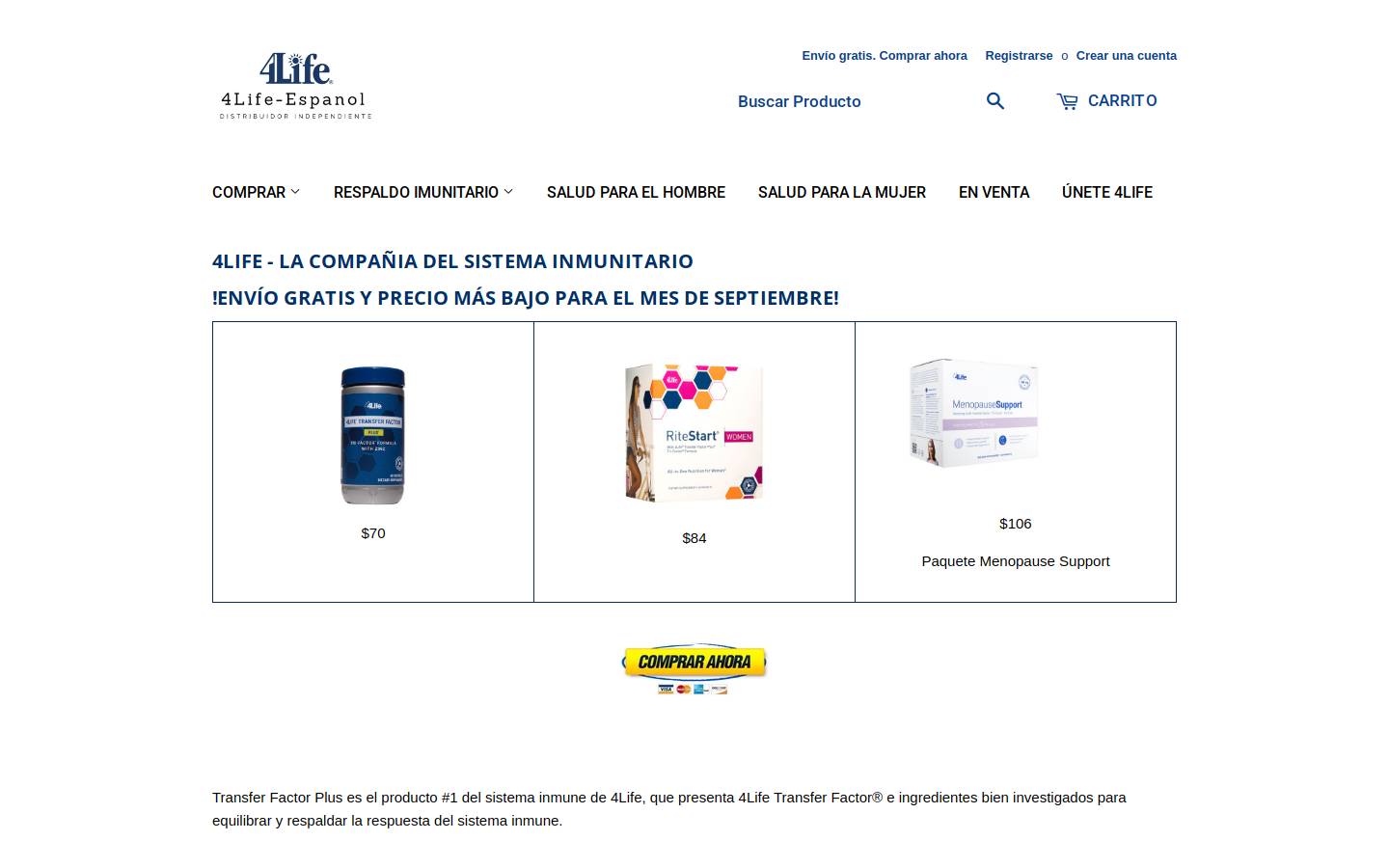 4life-espanol.com homepage screenshot