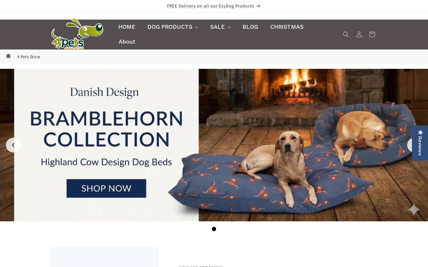 4 Pets Store homepage screenshot