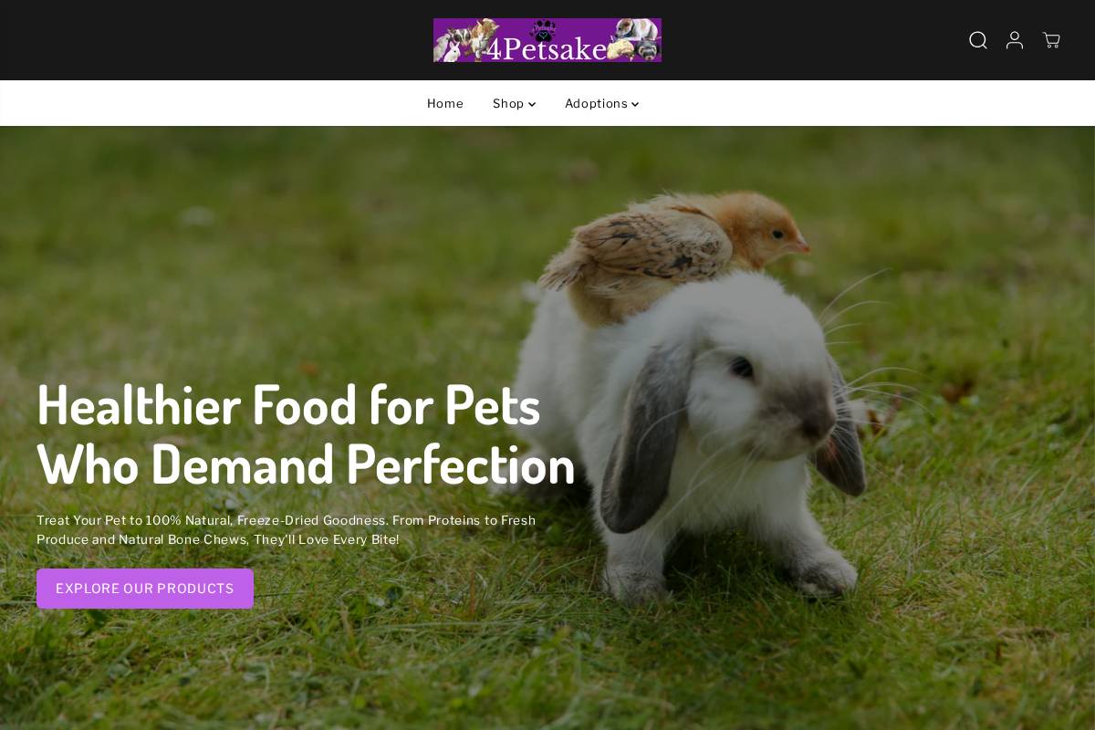 4petsakefood.com homepage screenshot