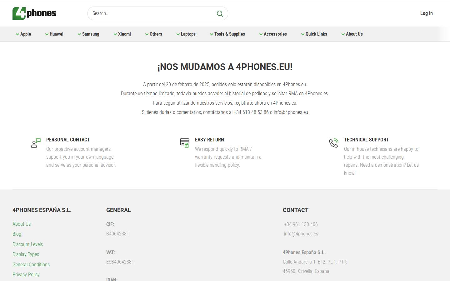 4phones.fr homepage screenshot