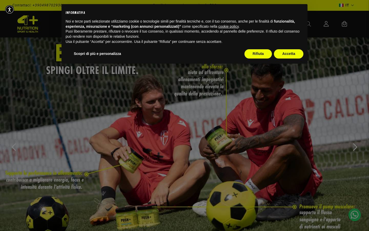 4+ NUTRITION homepage screenshot
