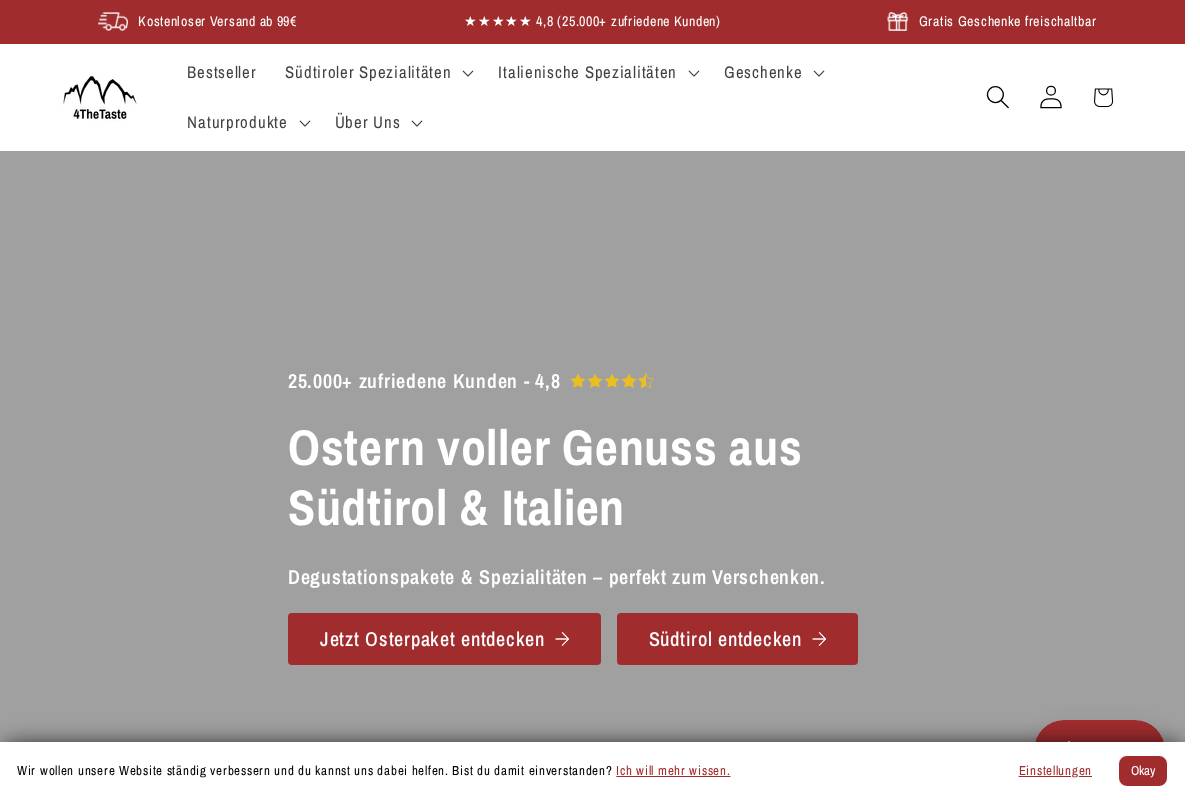 4TheTaste Südtirol homepage screenshot