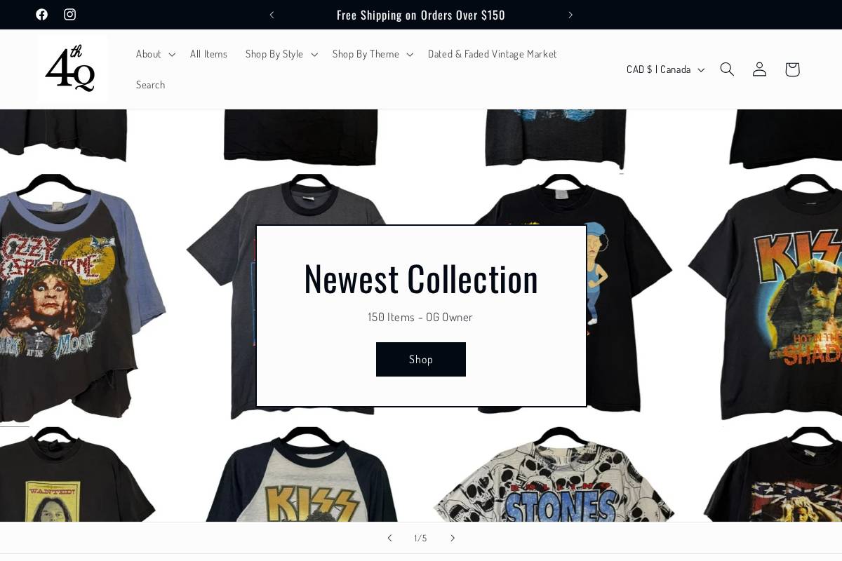 4thquartervintage.com homepage screenshot