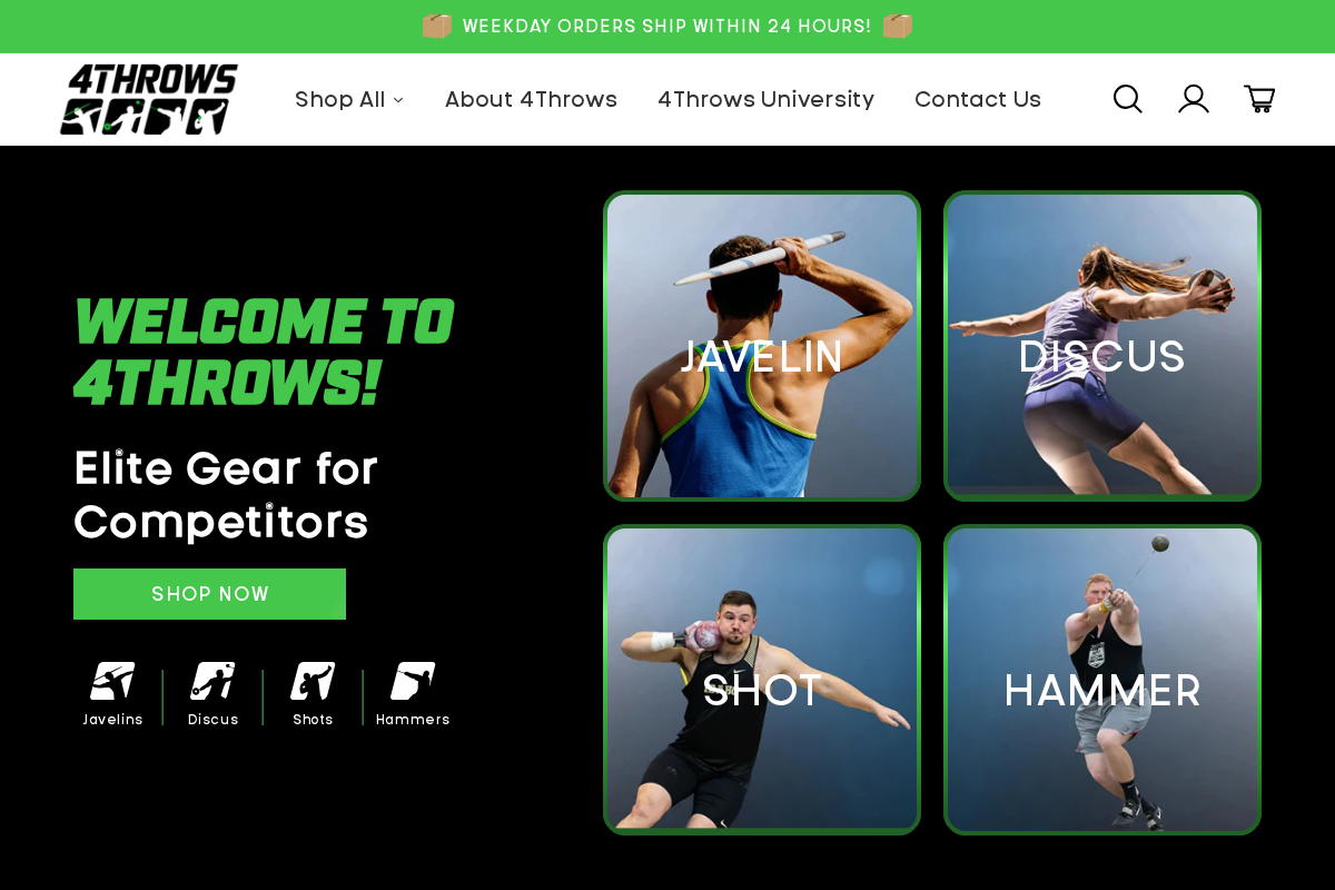 4Throws.com homepage screenshot