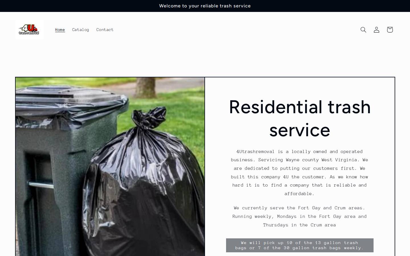 4utrashremoval.com homepage screenshot