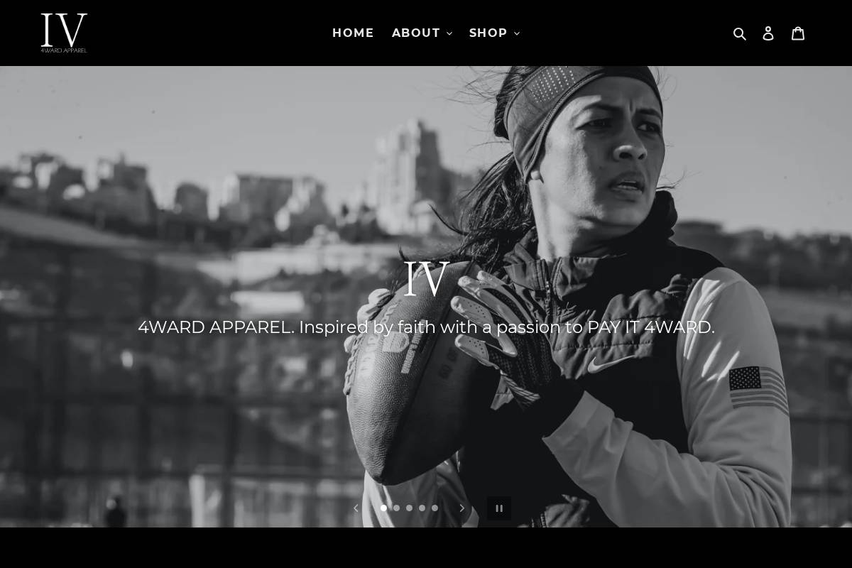 4wardapparel.com homepage screenshot