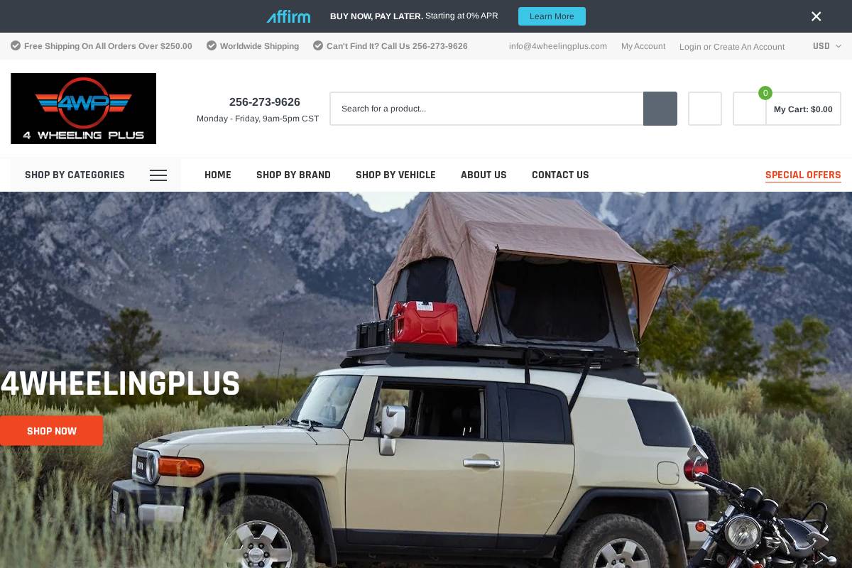 4wheelingplus.com homepage screenshot