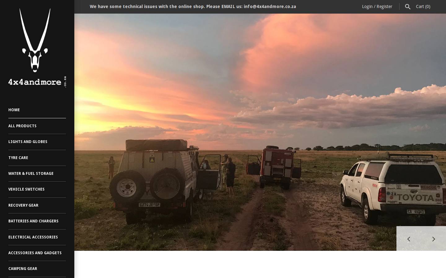 4x4andmore.co.za homepage screenshot