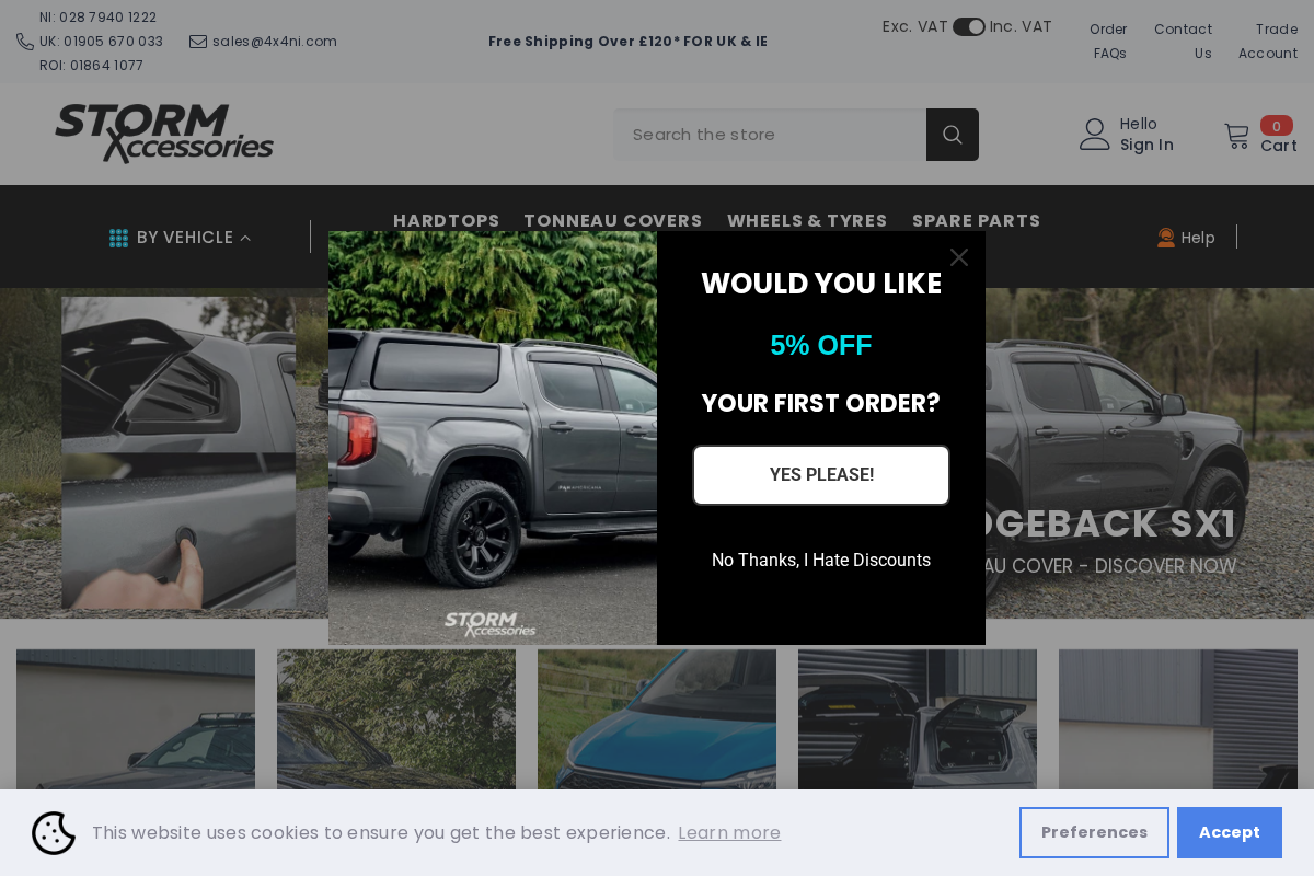 Storm Xccessories homepage screenshot