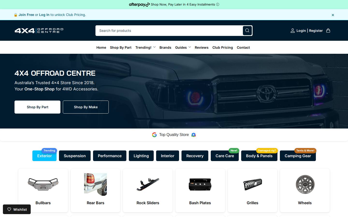 4x4oc.com.au homepage screenshot