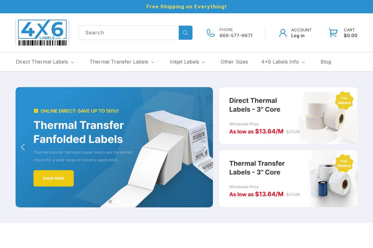 4x6labels.com homepage screenshot