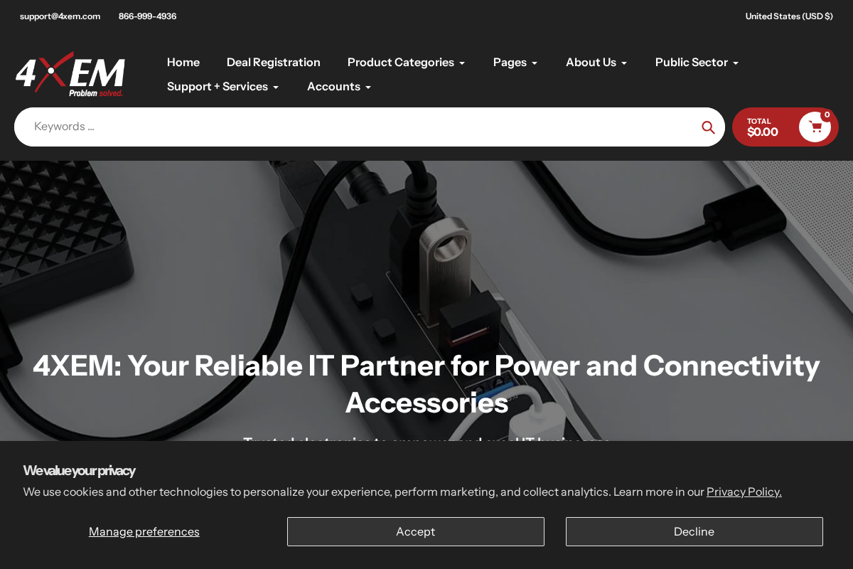 4XEM homepage screenshot