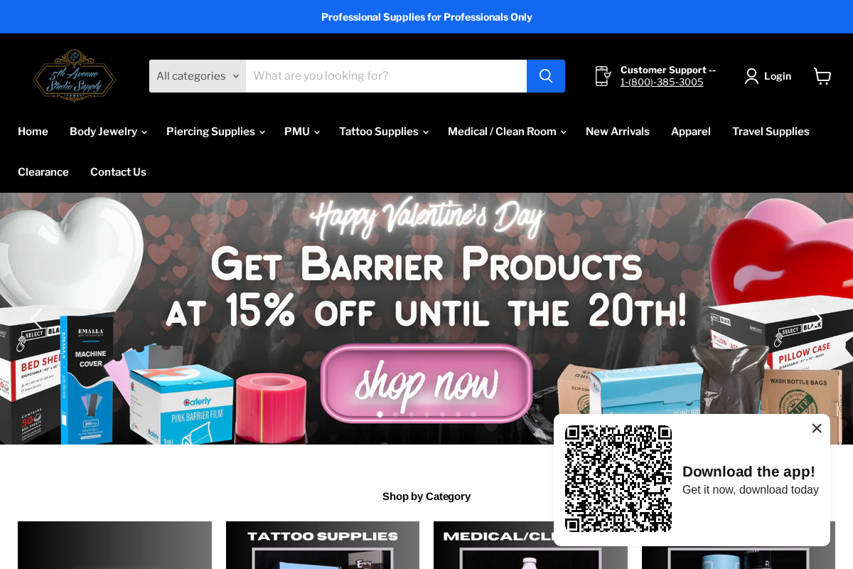 5th Avenue Studio Supply homepage screenshot