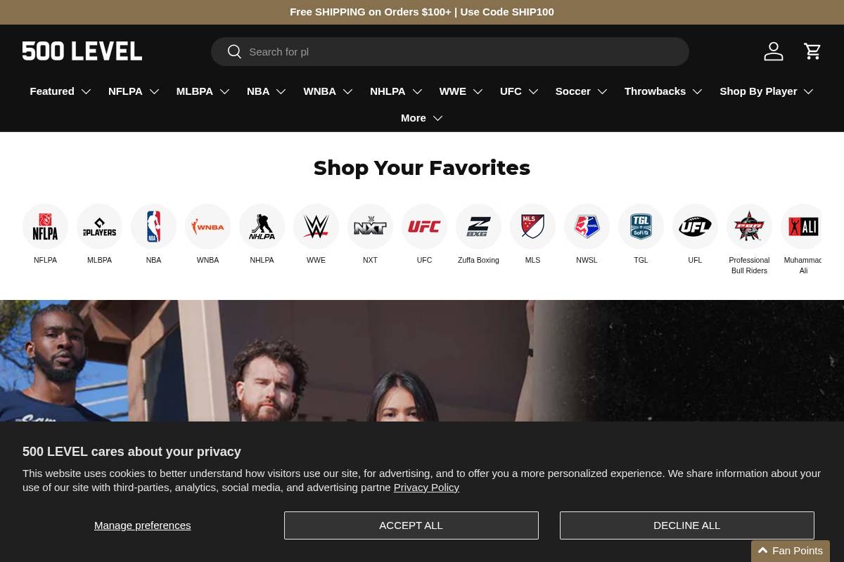 500 LEVEL homepage screenshot