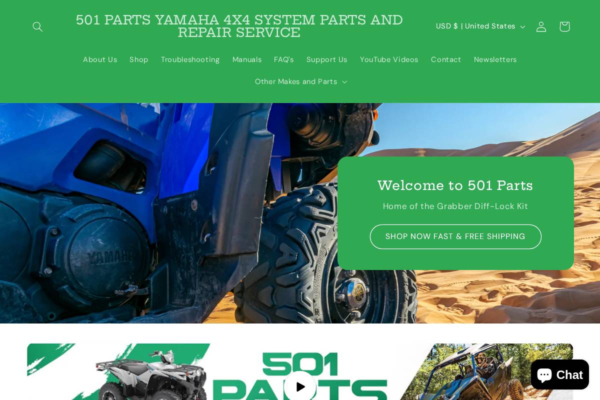 501parts.com homepage screenshot