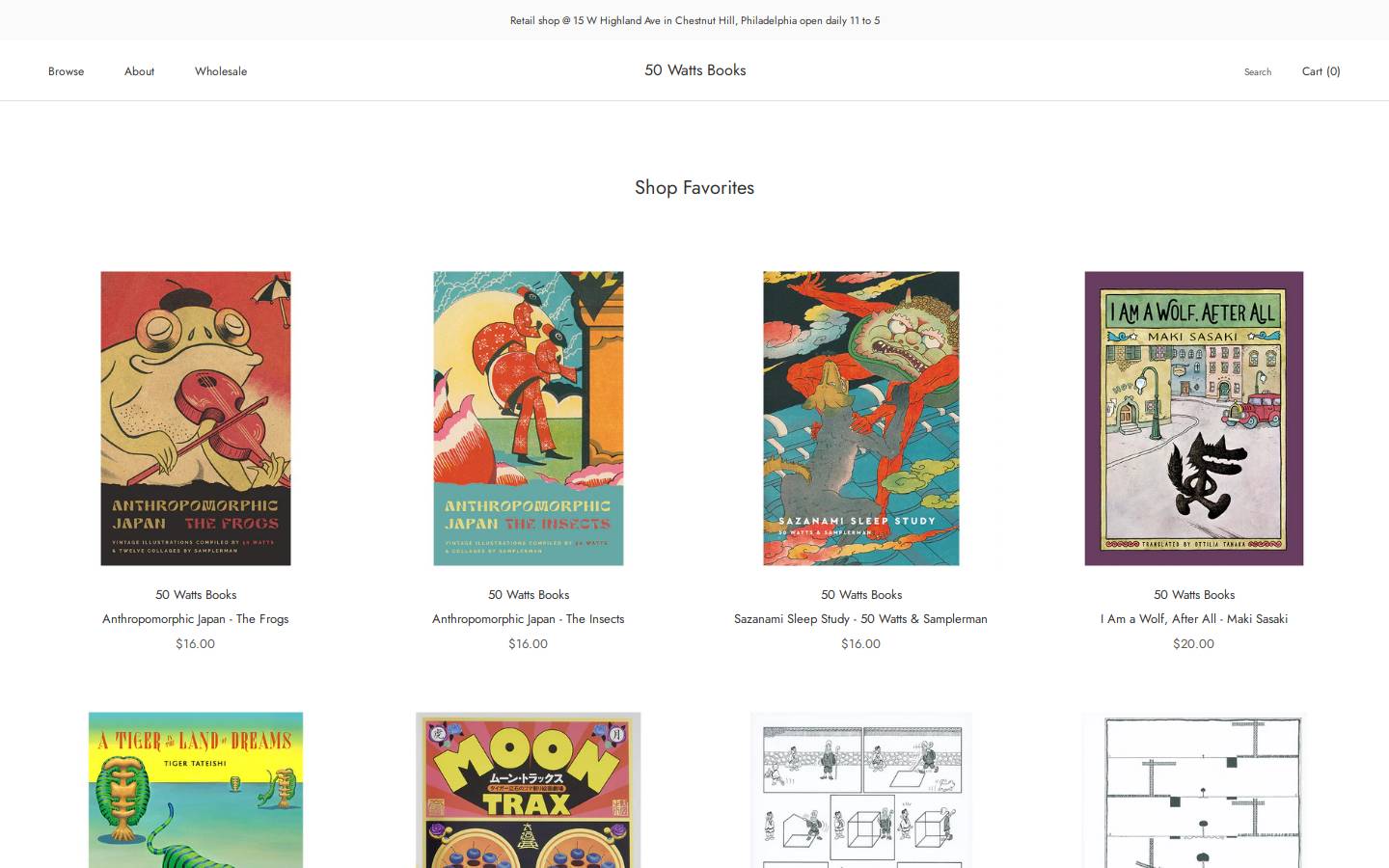 50wattsbooks.com homepage screenshot