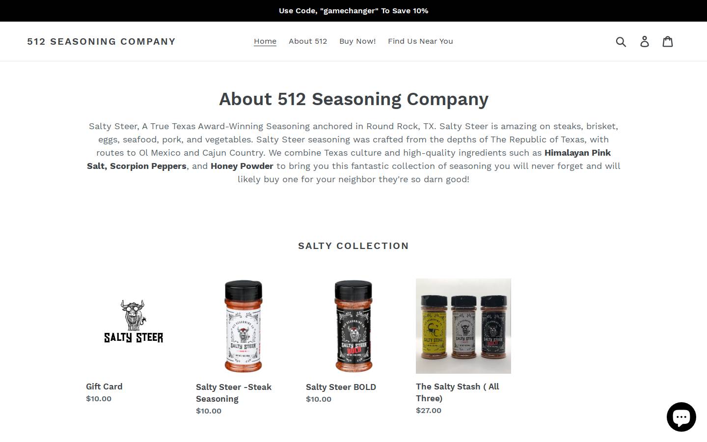 512seasoning.com homepage screenshot