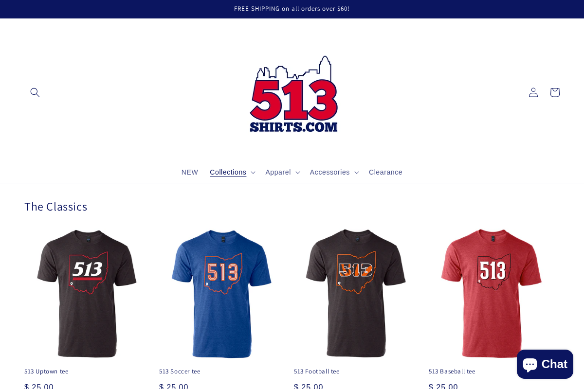 513shirts.com homepage screenshot
