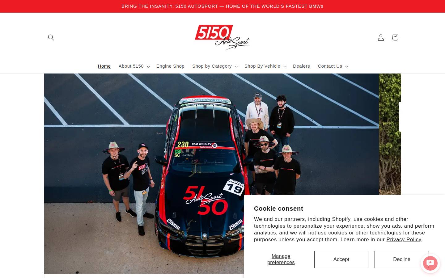 5150autosport.com homepage screenshot