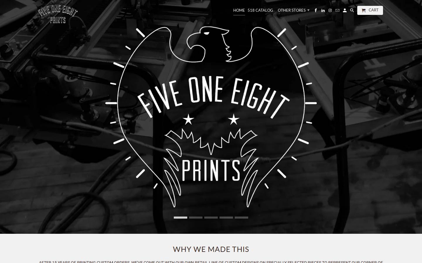 518stores.com homepage screenshot